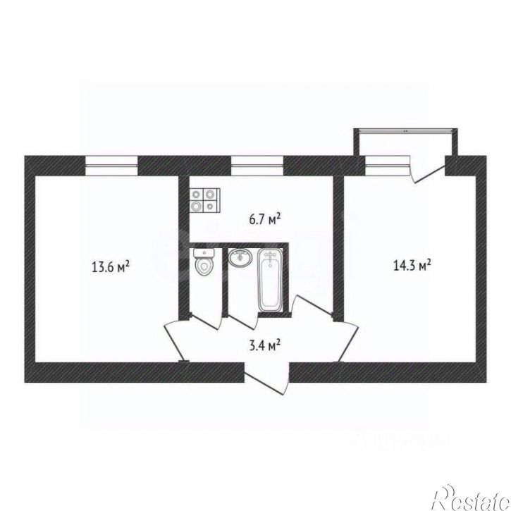 2-комн квартира